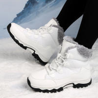 2024 nieve con botas Martin de terciopelo grueso con cordones zapatos de algodón para mujer viajes al aire libre informales grandes - details 9