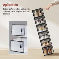 Cajas de Zapatos de Plástico Transparentes Apilables y Plegables Organizador de Zapatos para Armario con Tapa Frontal - details 22