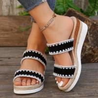 Zapatillas de tacón de cuña para mujer, zapatos de moda de verano - details 2