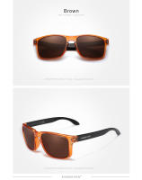 KINGSEVEN-gafas de sol polarizadas para hombre y mujer, lentes cuadradas Retro TR90 con diseño de patrón de fibra de carbono, para deportes al aire libre - details 11