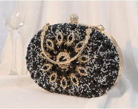 Nuevo bolso de noche con incrustaciones de diamantes de flor de aleación, bolso de mano para banquete de vestido de alta sociedad para mujer - details 12