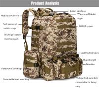 Mochila táctica 4 en 1 para hombre, bolsa de 55L para deportes al aire libre, Camping, senderismo, viajes, escalada - details 6