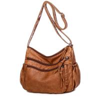 Bolso cruzado de mujer, bolso de mano de mujer, bolso cruzado de mano de cuero, bolso tote, bolso bandolera, bolso bandolera vintage de gran capacidad, bolso de mujer de cuero lavado - details 6