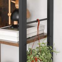 Estantería de Almacenamiento de 5 Niveles, Organizador de Oficina de Estudio, con Compartimentos, para Salón, Estilo Industrial, Marrón Rústico y Negro - details 5