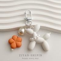 Llavero creativo con forma de globo de perro Kawaii, llavero con forma de perro de gelatina, llavero con forma de flor para cachorro, accesorio colgante - details 5