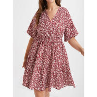 2025 nuevo superventas vestido adelgazante de cintura con cuello en V de talla grande para mujer - details 7