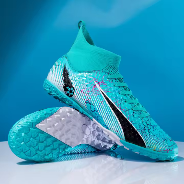 Hombre y mujer adulto de alta parte superior transpirable césped artificial deportes al aire libre zapatos de fútbol - 1