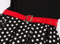 Vestido de Punto de Polka Dot Vintage 2024 Estilo Rockabilly Retro para Mujeres - details 6
