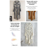 Tapiz Atrapasueños Boho de Macramé Arte Tejido a Mano con Algodón Orgánico - details 2