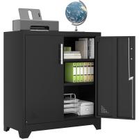Armario de Almacenamiento de Oficina de Metal con 2 estantes Ajustables, 80 x 40 x 90 cm, archivadores con Cerradura y Agujeros de ventilación para el hogar, Oficina, Garaje, Gimnasio - details 3