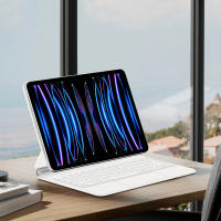 AJIUYU-Teclado mágico Español para iPad Pro, 11 pulgadas, 4, 3, 2, 2018-2022, iPad Air 5, 4, 10,9, Tableta inteligente, Teclado magnético Blanco - details 2