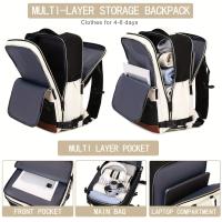 Mochila con compartimento para zapatos, bolsa para computadora portátil de 15,6 pulgadas, puerto de carga USB, múltiples compartimentos y correas ajustables, mochila informal y de negocios aprobada por la aerolínea para el trabajo o viajes, mochila para v - details 4