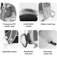 LONENESSL Mochila transportadora para gatos y cachorros pequeños y medianos, cápsula espacial para viajes, senderismo y uso al aire libre (gris) - details 2