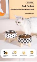 Cuenco para perros y gatos con lunares a cuadros de acero inoxidable antideslizante fácil de limpiar para interiores y exteriores - details 0