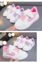 Zapatillas de deporte de cuero para niños, zapatos informales con bordado de amor, a la moda, para correr, escuela, 2024 - details 1
