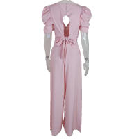 Mono Elegante De Cintura Alta Para Mujer, Cuello En V, Ajustado, Estilo De Oficina, Sólido, Verano - details 12