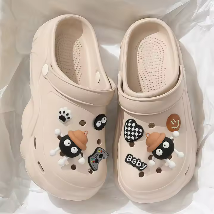 Zapatillas de Playa para Mujer EVA Perforadas Suela Gruesa Aumento de Altura - 1