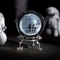 Esfera de Cristal de la Tierra, Bola de Vidrio Tallada a Mano para Decoración del Hogar y Oficina, Adorno Creativo de Escritorio para Sala de Estar, Uso Versátil en Interior/Exterior, Decoración Estética de la Habitación - details 0