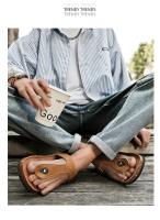 Zapatillas para hombre, zapatos informales de verano para la playa al aire libre, sandalias para caminar, cómodas, ligeras, de lujo, de diseñador, de cuero, a la moda - details 10