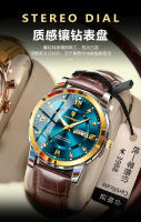 Reloj de hombre con correa suiza nueva, reloj luminoso con calendario doble - details 5