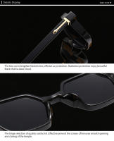 Toyear-gafas de sol hexagonales clásicas de diseñador de marca de lujo para mujeres y hombres, gafas de sol de moda Vintage Punk para damas, remache, montura pequeña - details 16