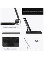 AJIUYU-Teclado mágico magnético Folio para iPad Pro, 13 pulgadas, 2024 (M4), funda inteligente, inglés, Español, retroiluminación, Teclado mágico - details 7