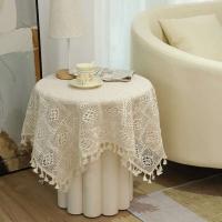 Gancho de ganchillo de algodón cuadrado rural tejido a mano, pasillo de balcón de dormitorio, mesa redonda de fiesta de té, mantel de tela de piano, mantel - details 4