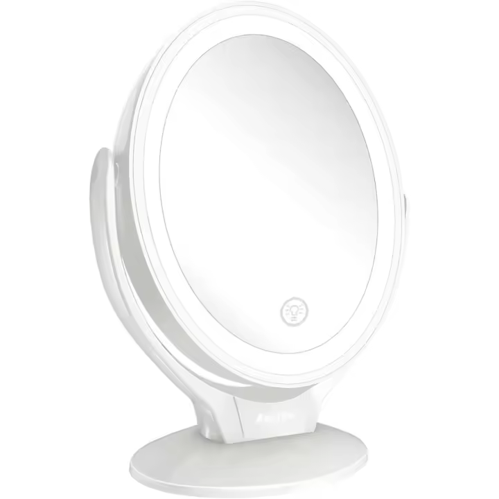 Espejo maquillaje con luz, giratorio 360 °, pantalla táctil de brillo ajustable,Adecuado para dormitorio y baño - 1