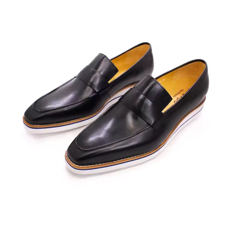 Zapatos casuales hechos a mano de cuero para hombres, mocasines planos ligeros y cómodos - 1