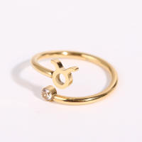 Anillo de Zodiaco Ajustable Miravia Anillo de Constelación con Circonio y Piedra Natal, Regalo Astrológico para Mujer/Hombre, Acero Titanio, 12 Signos del Horóscopo, Anillo Abierto de Moda - details 4