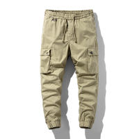 Pantalones Cargo cómodos informales para hombre, pantalones para correr de senderismo lisos y versátiles para otoño e invierno, nuevos pantalones deportivos elásticos con múltiples bolsillos para hombre - details 1