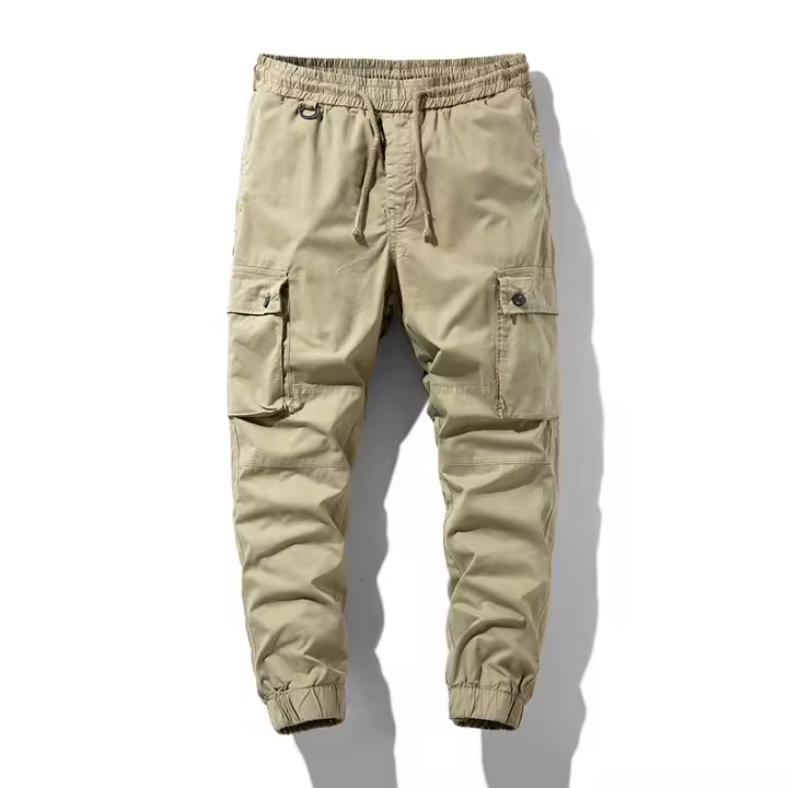 Pantalones Cargo cómodos informales para hombre, pantalones para correr de senderismo lisos y versátiles para otoño e invierno, nuevos pantalones deportivos elásticos con múltiples bolsillos para hombre - 1