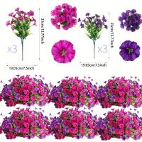 Flores Artificiales Vibrantes Resistentes a Rayos UV, Sin Desvanecimiento, Ideal para Jardines Domésticos, Colgados en Porches, Cajas de Ventana, Patios y Celebraciones Estacionales - details 1