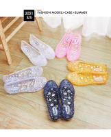 Nuevos zapatos de gelatina, sandalias bajas transparentes de moda para mujer, zapatillas auténticas de USA - details 2