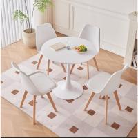 Cocina Nórdica, Patas de Madera de Haya, Asiento Tapizado, Sillas Escandinavia para Salón,Blanco - details 2
