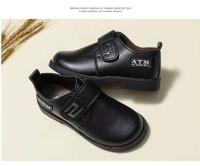 Falda de cuero PU informal para hombre de alta calidad, zapatos formales de estilo empresarial suaves y cómodos Oxford para niños - details 11