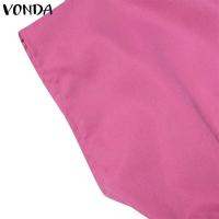 VONDA, vestido con volantes para mujer, verano 2025, vestido veraniego de Color sólido, Vestidos de playa con cuello en V, bata holgada informal bohemia de gran tamaño - details 13