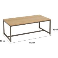 Mesa de Balcón Baja de Sofá Natural y Negro 100x36x50 CM Ideal para Salón, Comedor, Oficina - details 6