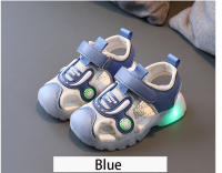 Sandalias planas con luces LED para niños y niñas, zapatos informales luminosos de araña, zapatos deportivos transpirables de verano para bebés - details 1