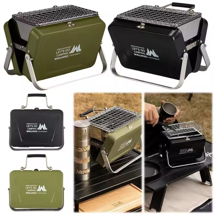 Estufa Portátil de Acero Inoxidable Barbacoa al Aire Libre Mesa de Comedor Plegable para Acampar - 1