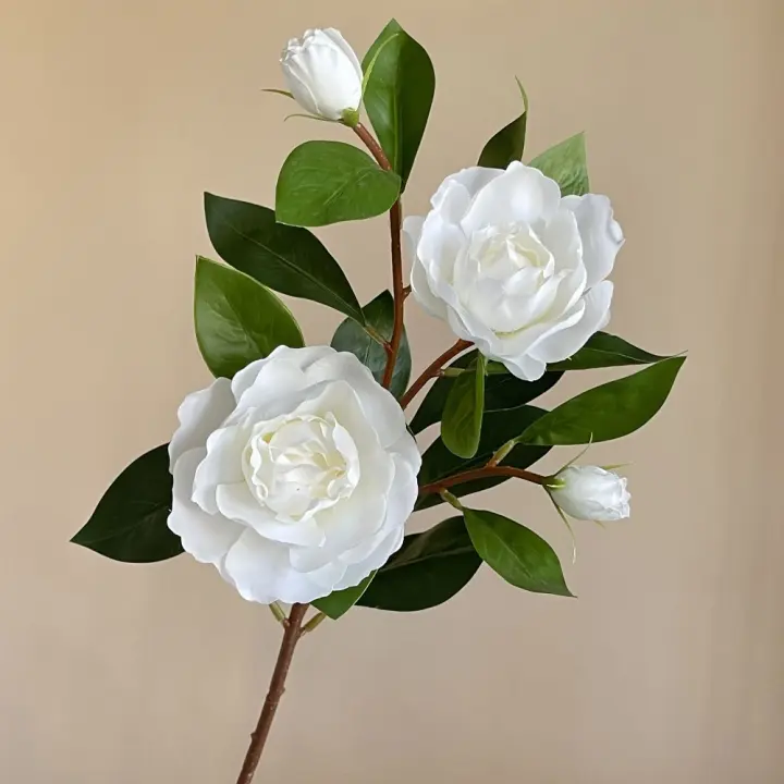 Ramas de Gardenia artificiales de tacto Real, flores de Gardenia de simulación de plástico hechas a mano, flores falsas realistas exquisitas - 1