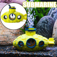 Acuario submarino amarillo, modelo de pez piña de resina de moda para tanques de agua - details 5