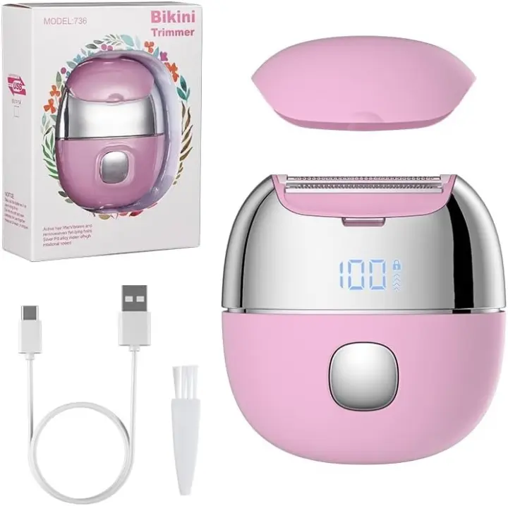 Lady Shavers para Mujer, 2025 Nuevas Afeitadoras eléctricas para Mujer Recortadora de Bikini, Depiladora Facial Indolora Portátil para Piernas Axilas Bikini, Maquinilla de Afeitar eléctrica Recargable por USB (Rosa) - 1