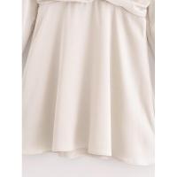 Mini vestido liso de satén de otoño para mujer, Vestidos informales de manga larga con cuello en V y cintura fruncida, Vestidos femeninos - details 2