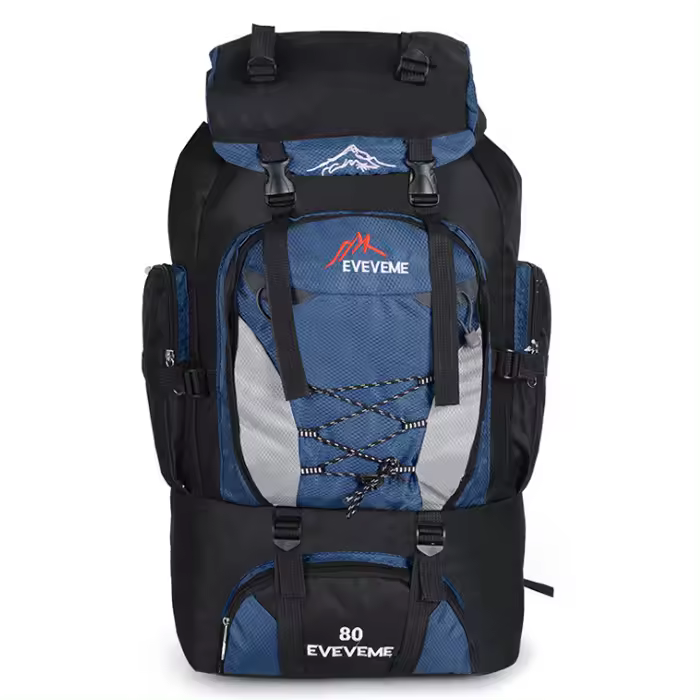 Mochila GRANDE de nailon de 80L para hombre y mujer, bolso de hombro deportivo para acampar, senderismo, montañismo - 1