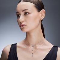 Swarosk-collar con colgante de piedra CZ transparente para mujer, de Plata de Ley 925, cristal transparente, cuadrado redondo, largo, regalo de joyería - details 2