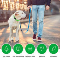 Collar Luminoso para Perros LED USB Modos de Carga: Energía Recargable, Energía de Reserva, Energía Desechable Accesorios para Mascotas - details 2