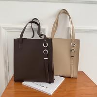 Bolso de mano estilo europeo y americano para mujer, correa ajustable para el hombro, cierre de cremallera, bolso espacioso para el trabajo y salidas informales (marrón café/marrón oscuro/negro/caqui), bolso de viaje, diseño minimalista, correa con hebill - details 9