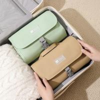 Bolsa de artículos de tocador separada en seco y húmedo de gran capacidad, bolsa de cosméticos grande impermeable desmontable, bolsa colgante plegable - details 8