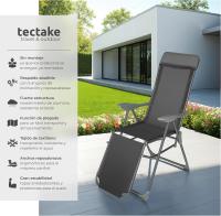 Conjunto Sillas Jardín Exterior de Aluminio, Respaldo Regulable y Reposacabezas, Conjunto Sillas Terraza Resistentes a Intemperie, Transpirable, Patas Reforzadas - 4 Sillas Gris - details 18